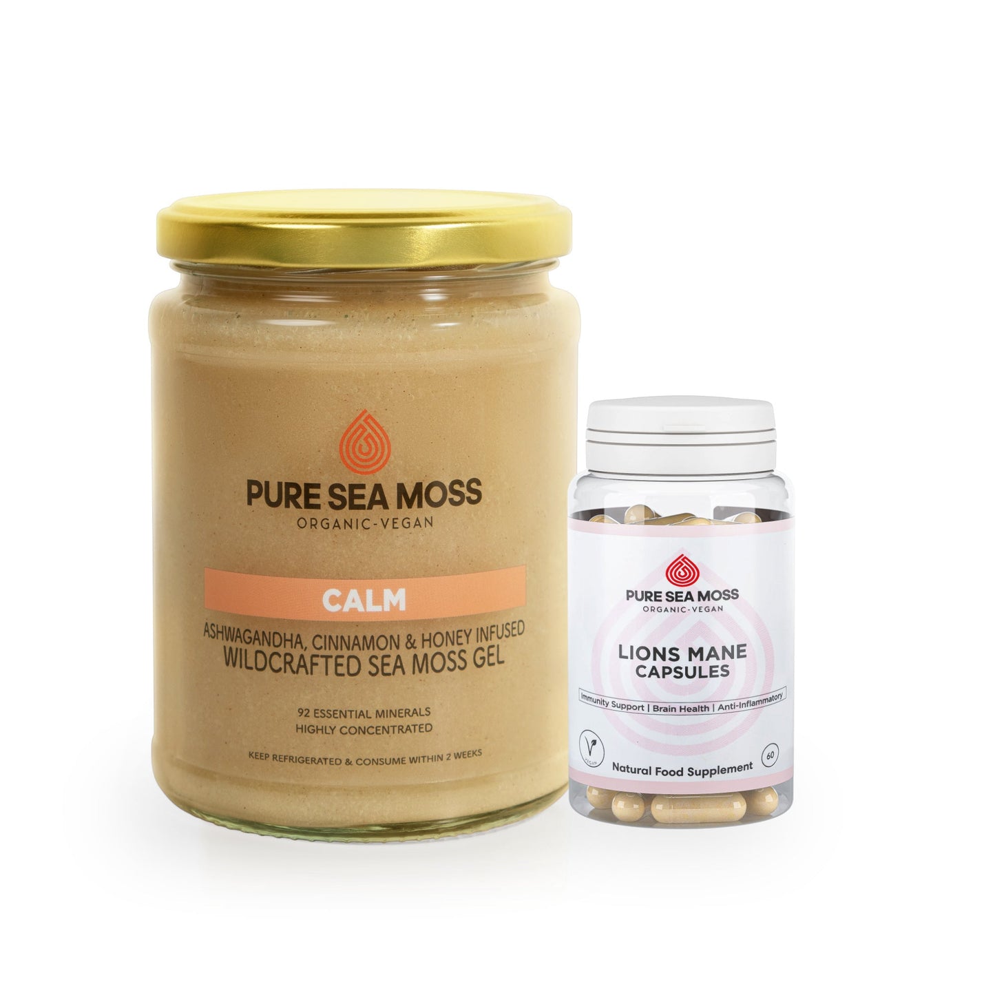 Pure Sea Moss UK Focus & Clarity Bundle with Calm Gel and Lion’s Mane Capsules
