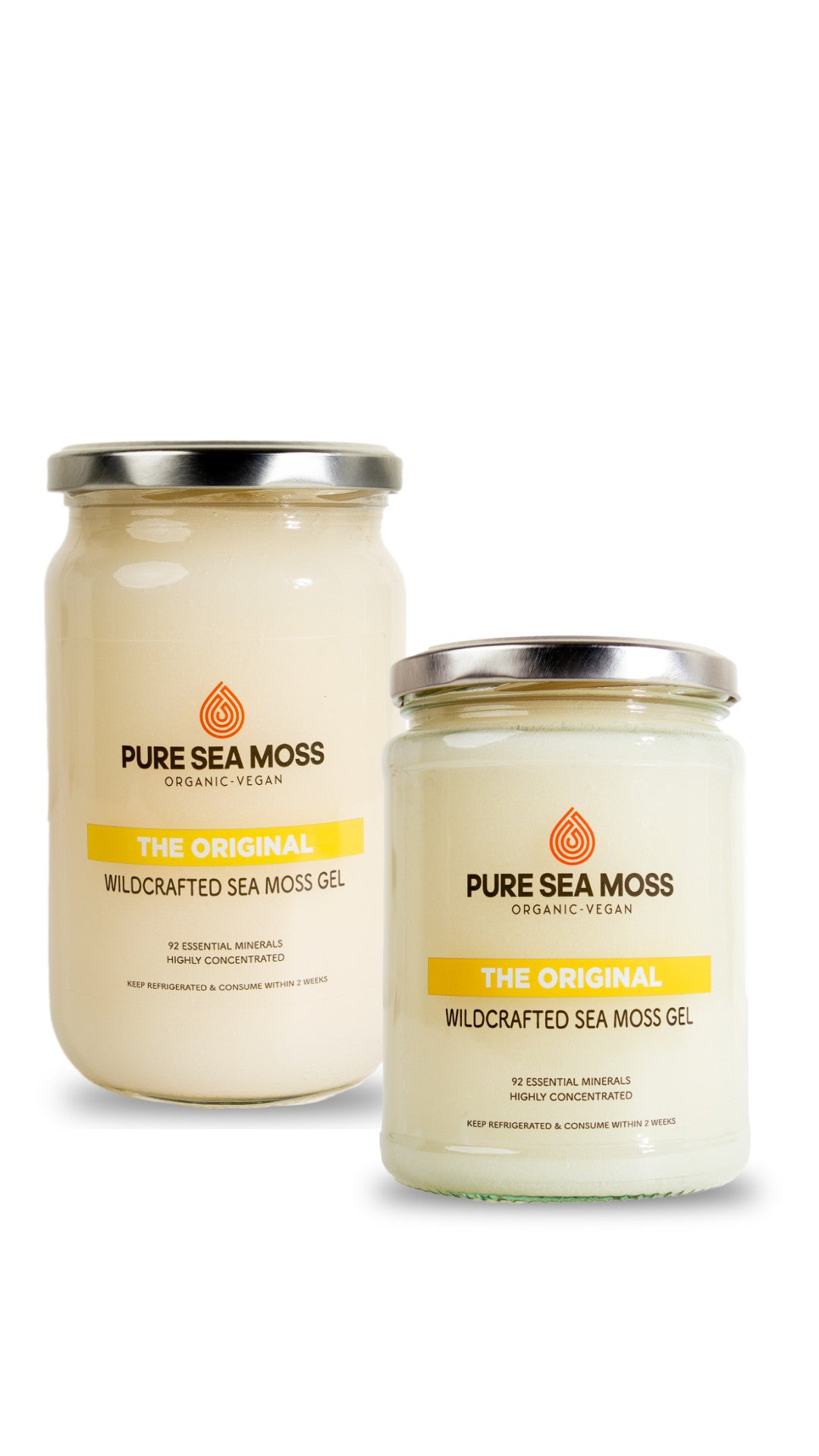 The Original Pure Sea Moss Gel Jars in 500ml and 720ml London Based