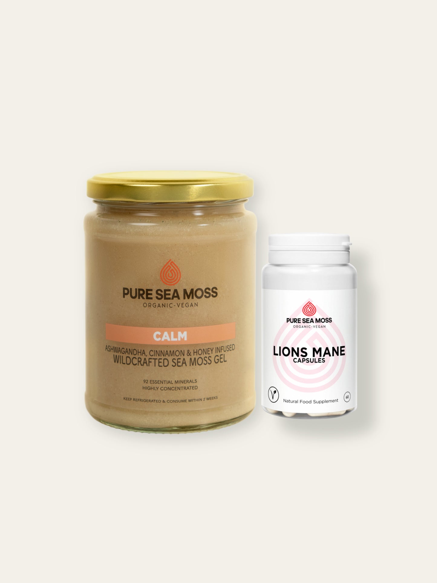 Pure Sea Moss Calm & Focus Bundle with Calm Sea Moss Gel and Lion’s Mane capsules
